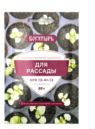 картинка Удобрение Богатырь для Рассады 20г (ЛамаТ) 10/150 магазин Одежда+ являющийся официальным дистрибьютором в России 