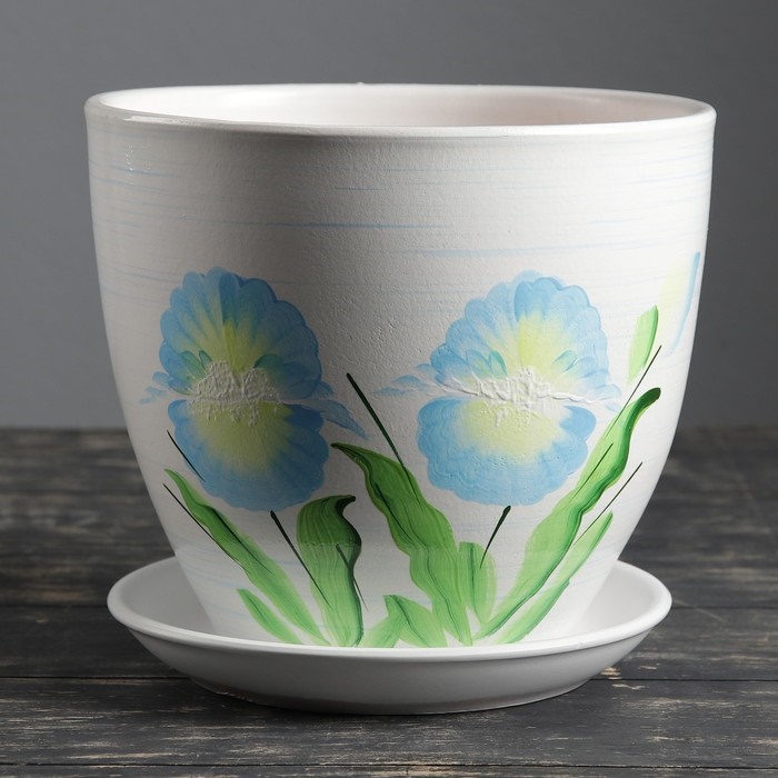 картинка Горшок керамич Ирис 1,65л (Беларусь) магазин Одежда+ являющийся официальным дистрибьютором в России 