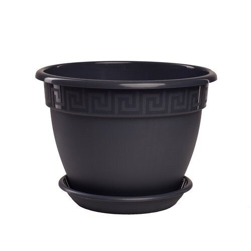 картинка Кашпо Антик 36 антрацит 16,6л (Техпласт) магазин Одежда+ являющийся официальным дистрибьютором в России 