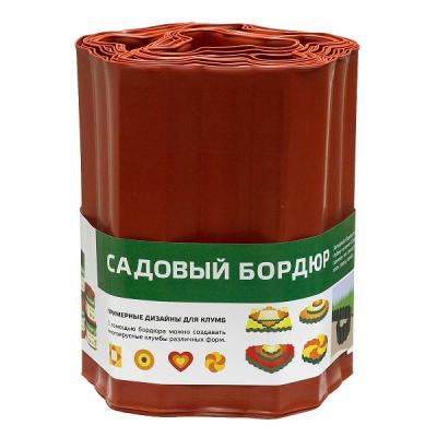 картинка Бордюрная лента Волна 20см*9м кирпичный (СудРТП) магазин Одежда+ являющийся официальным дистрибьютором в России 
