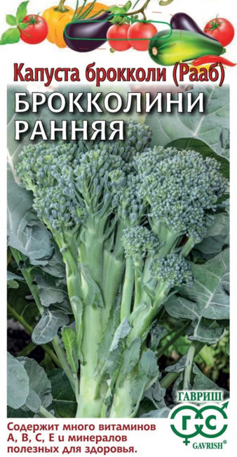 картинка Капуста брокколи (Рааб) Брокколини Ранняя 0,5г ц/п (Гавриш) 60дней магазин Одежда+ являющийся официальным дистрибьютором в России 