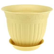 картинка Кашпо Виноград 16 с/п 1л кремовый (Техпласт) магазин Одежда+ являющийся официальным дистрибьютором в России 