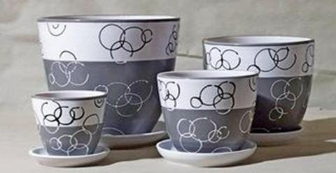 картинка Горшок керамич Ребус серый 2,5л (Белорусия) магазин Одежда+ являющийся официальным дистрибьютором в России 