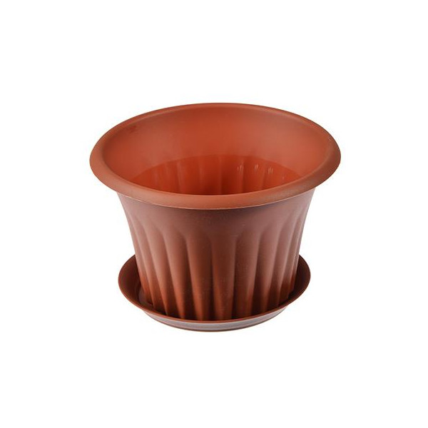 картинка Кашпо Кэрол 16 с/п терракот (М пласт) магазин Одежда+ являющийся официальным дистрибьютором в России 