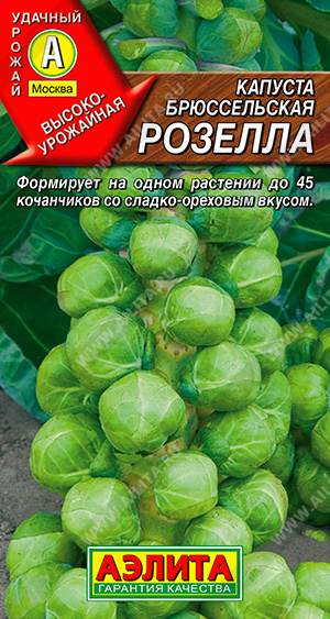 картинка Капуста брюссельская Розелла 0,3г ц/п (Аэлита) с/ранняя магазин Одежда+ являющийся официальным дистрибьютором в России 