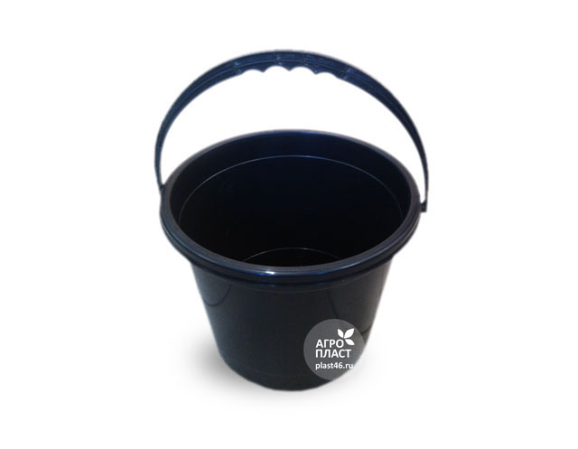 картинка Ведро 7л Волга черное хозяйственное БК00227 (АгроП) магазин Одежда+ являющийся официальным дистрибьютором в России 