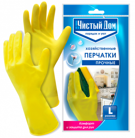 картинка Перчатки хозяйственные (L) 12шт/уп (ТехЭкс) магазин Одежда+ являющийся официальным дистрибьютором в России 