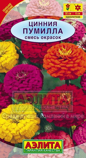 картинка Цинния Пумилла, смесь сортов 0,3г ц/п (Аэлита) магазин Одежда+ являющийся официальным дистрибьютором в России 