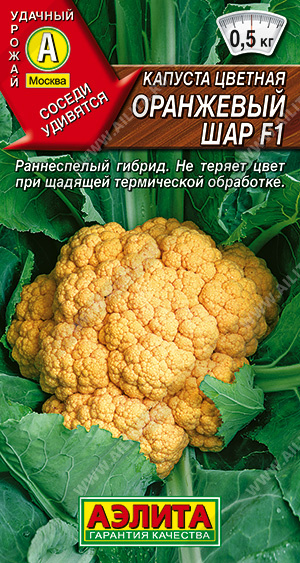 картинка Капуста цветная Оранжевый шар F1 5г ц/п (Аэлита) магазин Одежда+ являющийся официальным дистрибьютором в России 