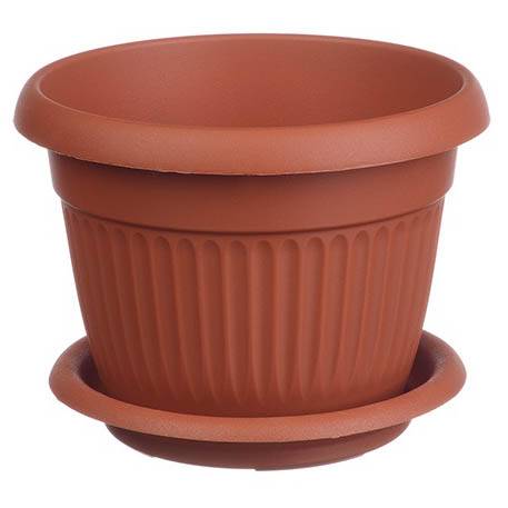 картинка Кашпо Ливия 16 терракот 1,4л с/п М3010 (М пласт) магазин Одежда+ являющийся официальным дистрибьютором в России 