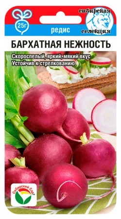 картинка Редис Бархатная нежность 2г (СибСад) магазин Одежда+ являющийся официальным дистрибьютором в России 