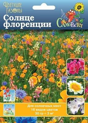 картинка Газон цветущий Солнце Флоренции 30г (НК) магазин Одежда+ являющийся официальным дистрибьютором в России 