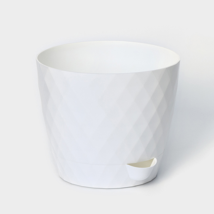 картинка Кашпо Румба 1л Белый (ПластАвеню) 2/30 магазин Одежда+ являющийся официальным дистрибьютором в России 