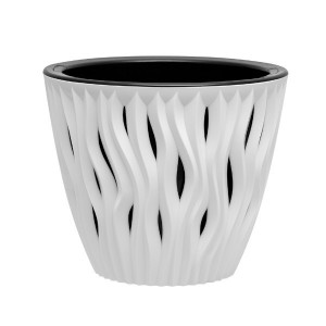 картинка Кашпо Вдохновение 7,5л белый-черный КШ-8666 (ВМС) магазин Одежда+ являющийся официальным дистрибьютором в России 