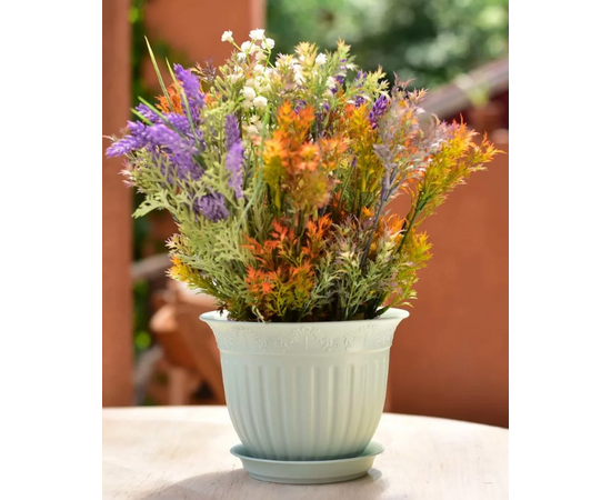 картинка Кашпо Виноград 13 с/п 0,5л мята (Техпласт) магазин Одежда+ являющийся официальным дистрибьютором в России 