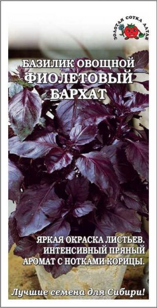 картинка Базилик Фиолетовый бархат 0,5г ц/п (З/Сотка) магазин Одежда+ являющийся официальным дистрибьютором в России 