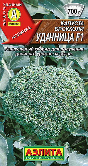 картинка Капуста брокколи Удачница F1 0,1г ц/п (Аэлита) Новинка магазин Одежда+ являющийся официальным дистрибьютором в России 