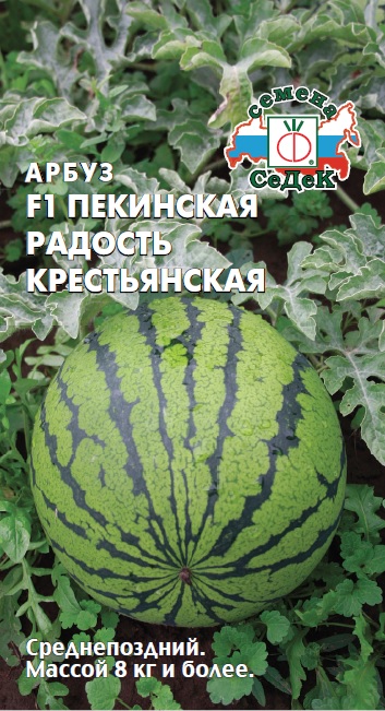 картинка Арбуз Пекинская радость Крестьянская F1 1г ц/п (Седек) магазин Одежда+ являющийся официальным дистрибьютором в России 