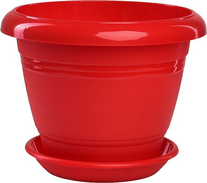 картинка Кашпо Фестона 19 2,1л с/п красный (Техпласт) магазин Одежда+ являющийся официальным дистрибьютором в России 