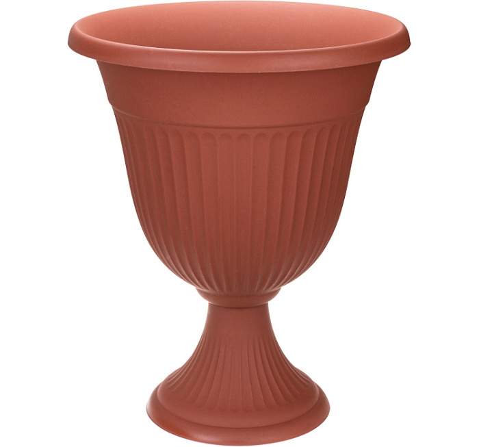 картинка Кашпо Ливия 30 терракот высокий на ножке М3202 (М пласт) магазин Одежда+ являющийся официальным дистрибьютором в России 