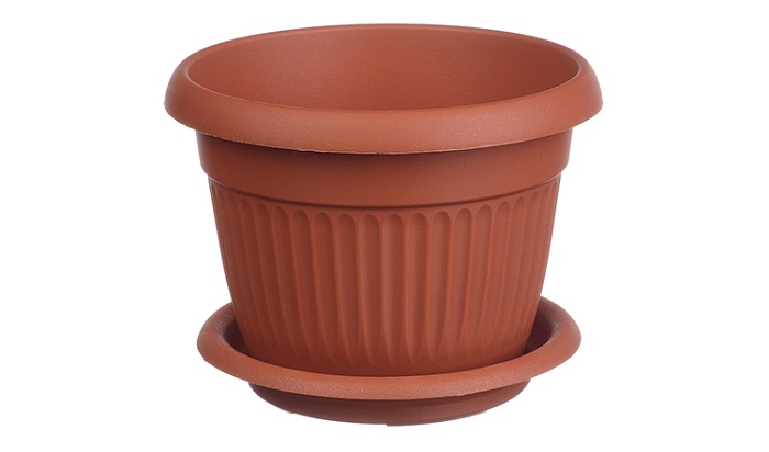 картинка Кашпо Ливия 24 коричн 4,6л с/п М3020 (М пласт) магазин Одежда+ являющийся официальным дистрибьютором в России 