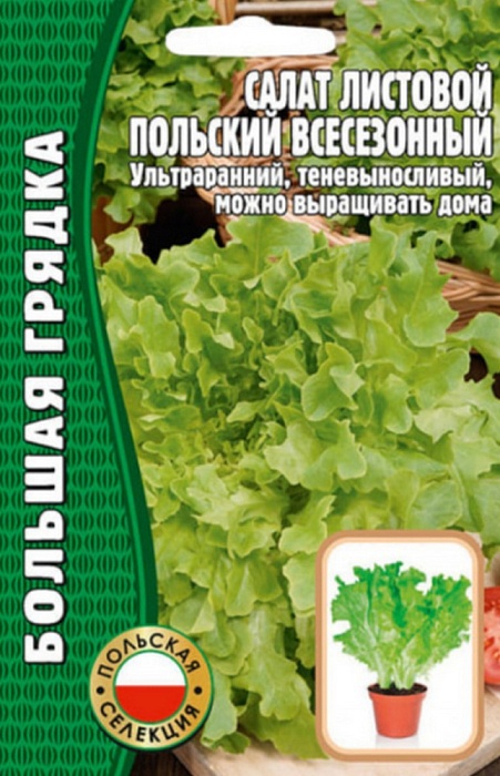 картинка Салат Польский Всесезонный листовой 1000шт (Григорьев) магазин Одежда+ являющийся официальным дистрибьютором в России 