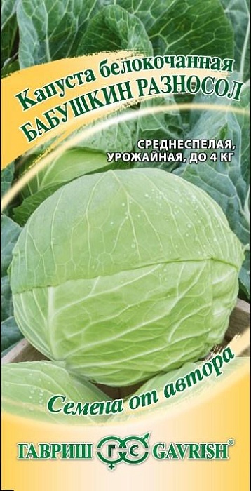 картинка Капуста Бабушкин разносол 0,5г ц/п (Гавриш) автор магазин Одежда+ являющийся официальным дистрибьютором в России 