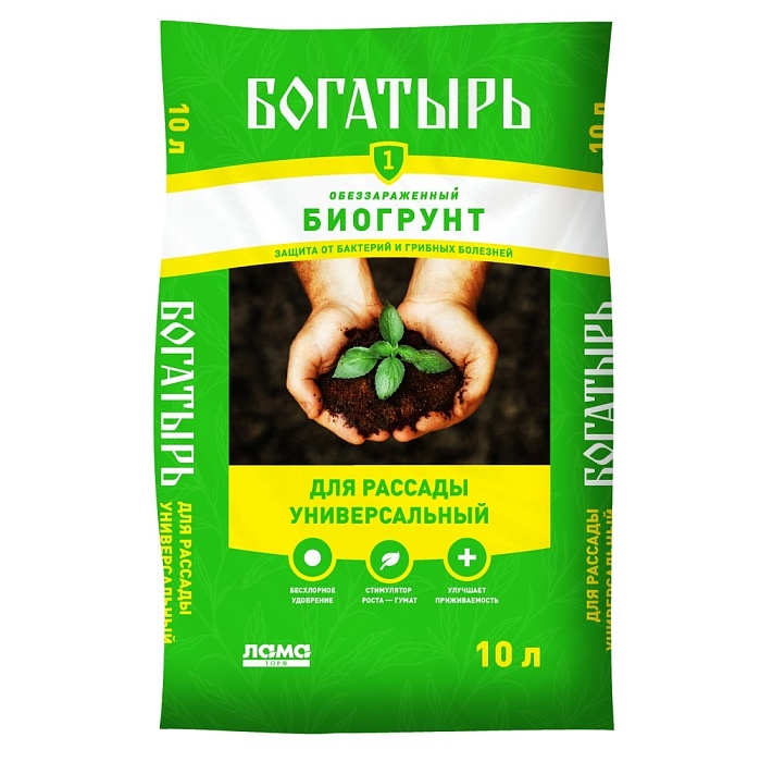 картинка Грунт Богатырь универсальный рассада 10л (ЛамаТ) 5/200 магазин Одежда+ являющийся официальным дистрибьютором в России 