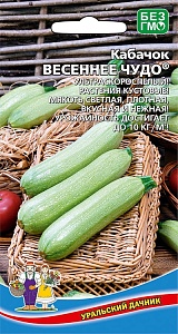 Кабачок Весеннее чудо 10шт ц/п (УД) кустовые, з/белые