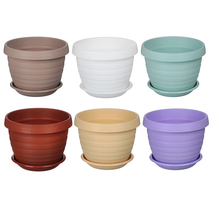 картинка Кашпо Толедо 27 7л с/п мята (Техпласт) магазин Одежда+ являющийся официальным дистрибьютором в России 