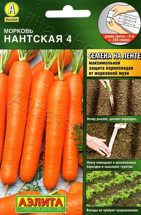 картинка Морковь лента Нантская 4 (Аэлита) магазин Одежда+ являющийся официальным дистрибьютором в России 