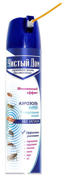 картинка Дихлофос (аэрозоль) Чистый Дом Универсальный 600мл дв.распыление (ТехЭкс) 4/24 магазин Одежда+ являющийся официальным дистрибьютором в России 