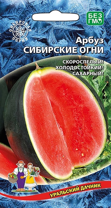 картинка Арбуз Сибирские Огни 10шт ц/п (УД) скороспелый 2,5-5кг магазин Одежда+ являющийся официальным дистрибьютором в России 