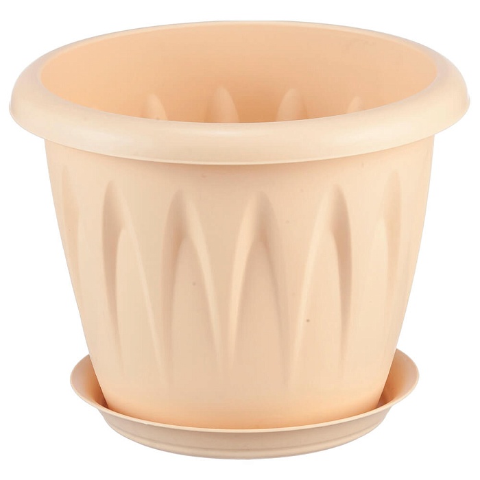 картинка Кашпо Алиция 14 с/п 1,0л белая глина М3064 (М пласт)  магазин Одежда+ являющийся официальным дистрибьютором в России 