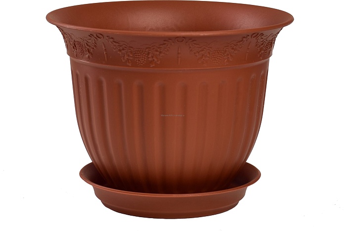 картинка Кашпо Виноград 29 с/п 6л терракот (Техпласт) магазин Одежда+ являющийся официальным дистрибьютором в России 