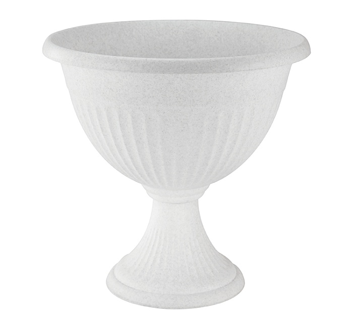 картинка Кашпо Ливия 31 мрамор низкий с ножкой М3206 (М пласт) магазин Одежда+ являющийся официальным дистрибьютором в России 