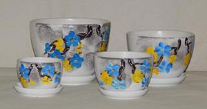 Горшок керамич Сакура синяя 2,4л (Беларусь)