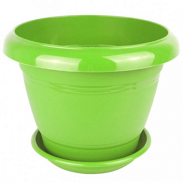 картинка Кашпо Фестона 19 2,1л с/п зеленый (Техпласт) магазин Одежда+ являющийся официальным дистрибьютором в России 
