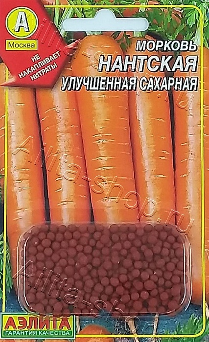 картинка Морковь гранулы Нантская улучшенная 300шт (Аэлита) магазин Одежда+ являющийся официальным дистрибьютором в России 