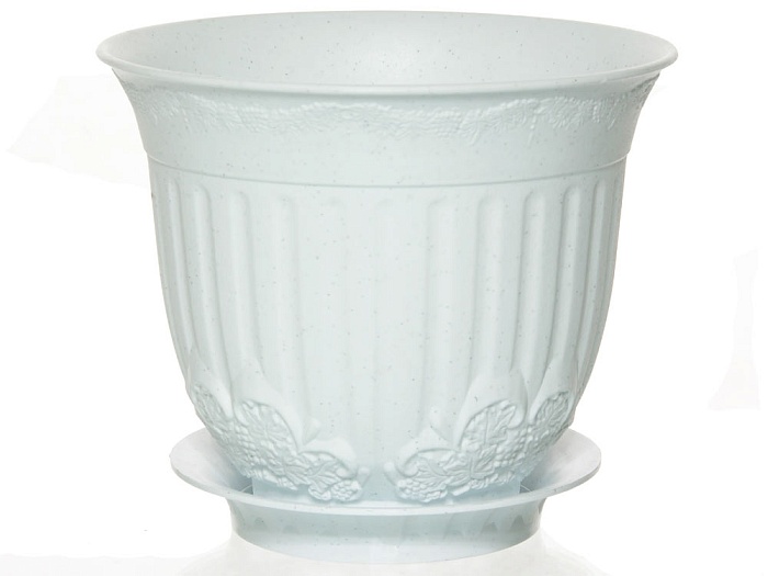 картинка Кашпо Европа 0,7л с/п белый (М пласт) магазин Одежда+ являющийся официальным дистрибьютором в России 