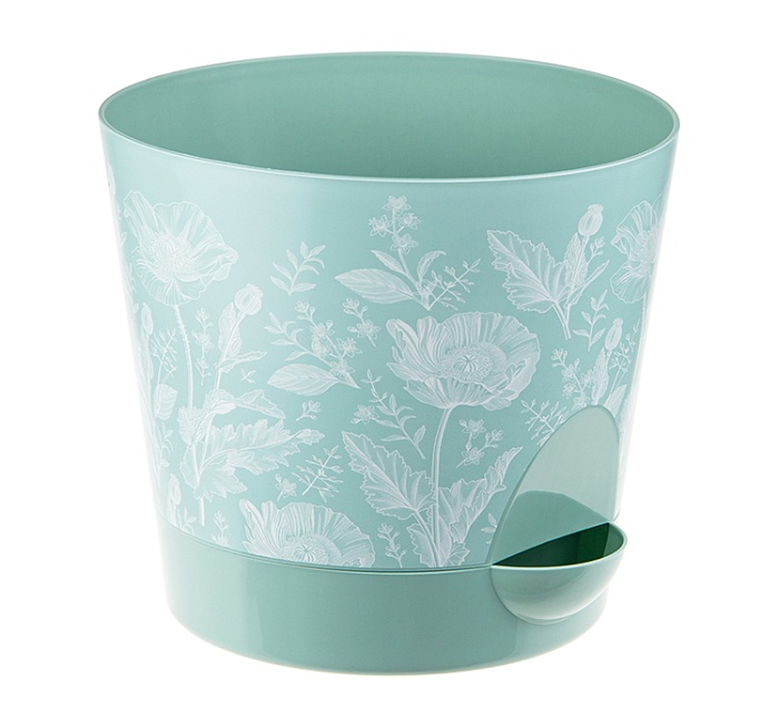 картинка Кашпо Ника 18 с/п 2,7л Маки М3078 (М пласт)  магазин Одежда+ являющийся официальным дистрибьютором в России 