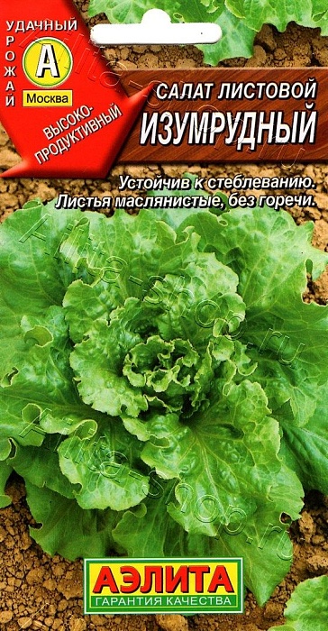 картинка Салат Изумрудный листовой 0,5г ц/п (Аэлита) магазин Одежда+ являющийся официальным дистрибьютором в России 