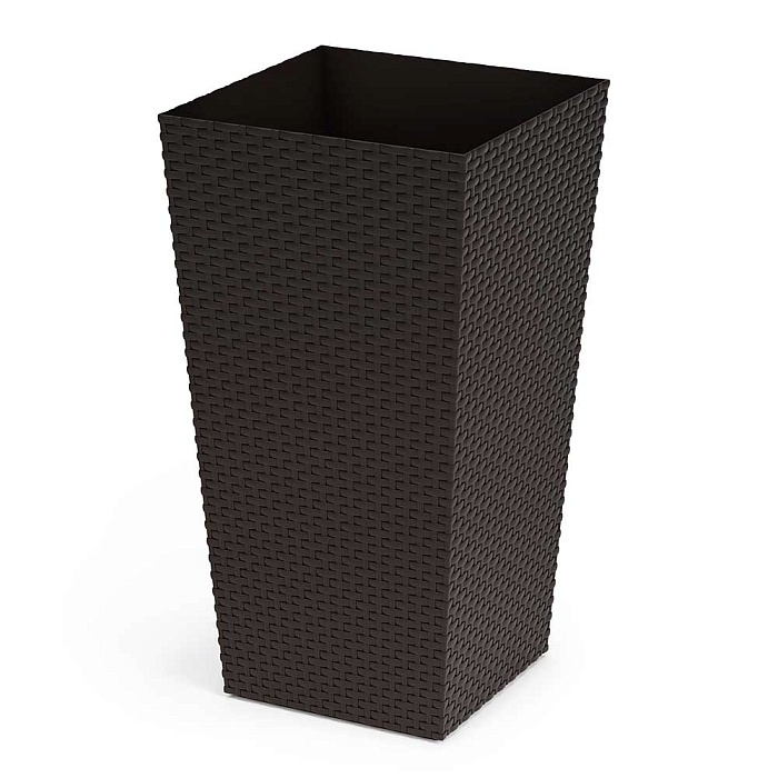 картинка Кашпо Ротанг напольное 27*27*51 28л Мокко БШ8845 (Алеана) магазин Одежда+ являющийся официальным дистрибьютором в России 