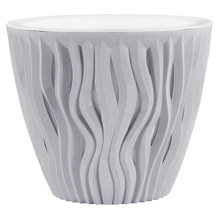 картинка Кашпо Вдохновение 2,25л серый жемчуг (ВМС) магазин Одежда+ являющийся официальным дистрибьютором в России 