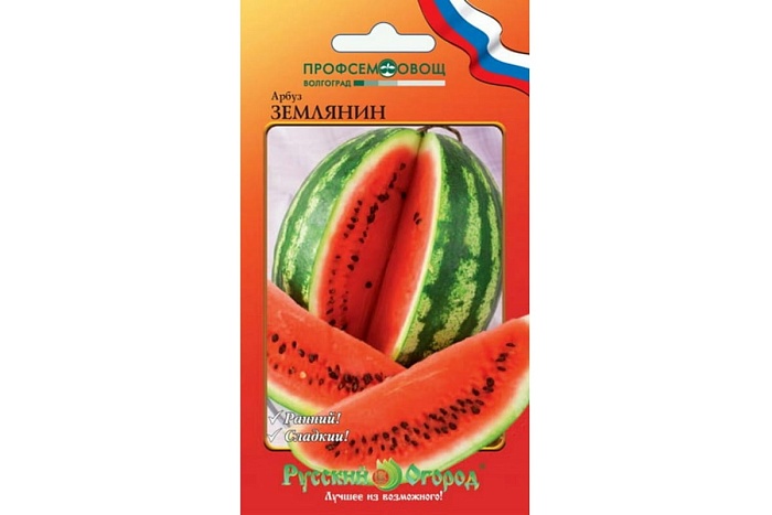 картинка Арбуз Землянин 1г ц/п (НК) ранний, масса 4-6кг магазин Одежда+ являющийся официальным дистрибьютором в России 