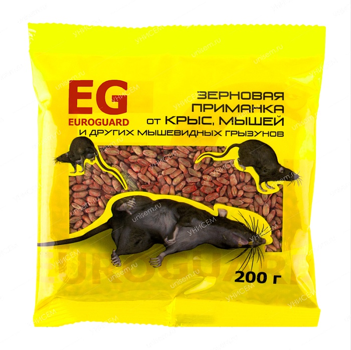 картинка ЕвроГард зерно от крыс и мышей 200г SB 50шт/уп магазин Одежда+ являющийся официальным дистрибьютором в России 