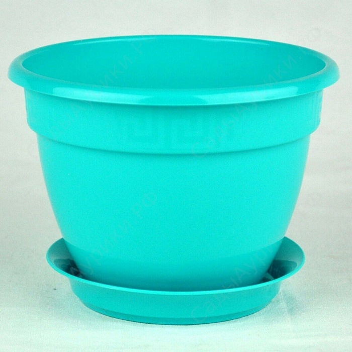 картинка Кашпо Антик 13 бирюза 0,75л (Техпласт) магазин Одежда+ являющийся официальным дистрибьютором в России 