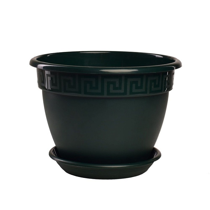 картинка Кашпо Антик 22 малахит 3,6л (Техпласт) магазин Одежда+ являющийся официальным дистрибьютором в России 