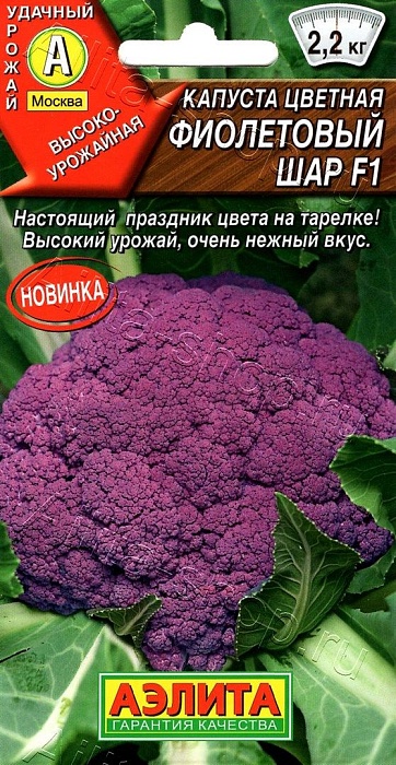 картинка Капуста цветная Фиолетовый шар F1 10шт ц/п (Аэлита) магазин Одежда+ являющийся официальным дистрибьютором в России 