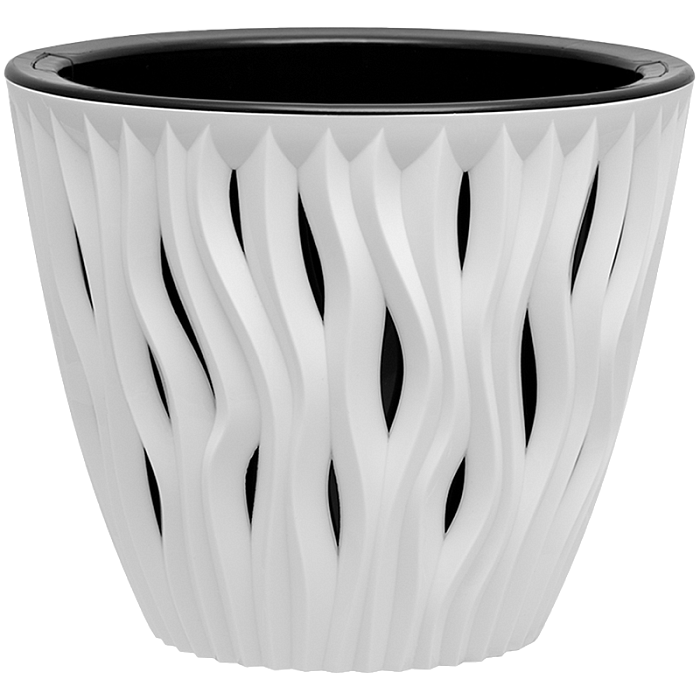 картинка Кашпо Вдохновение 4,5л белый/черный КШ-7932 (ВМС) магазин Одежда+ являющийся официальным дистрибьютором в России 